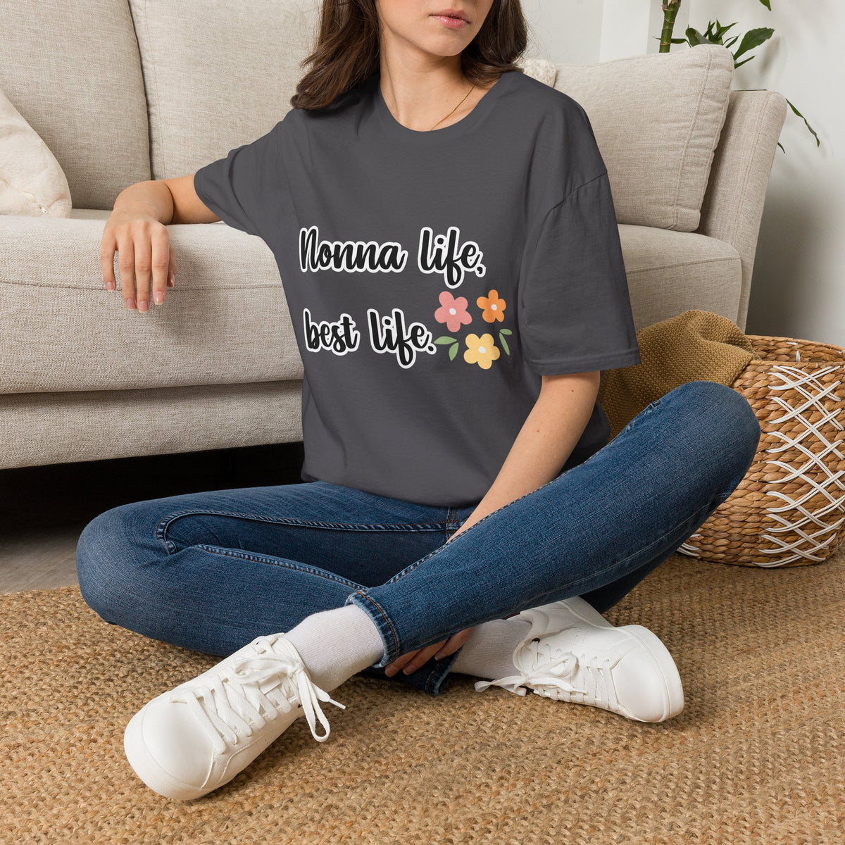 Nonna Life Best Life T‑Shirt — Cute Floral Grandma Gift