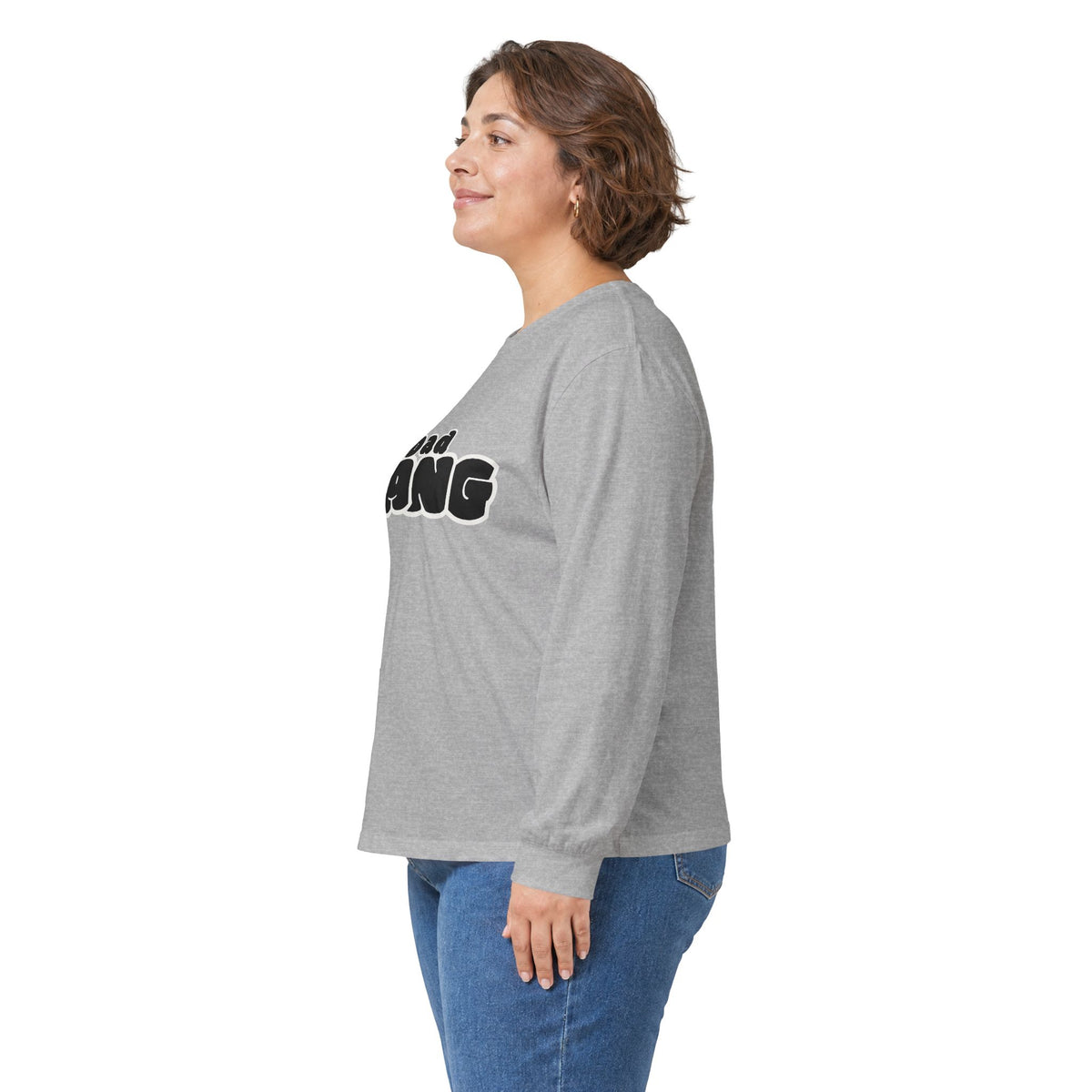 Dad Gang Long Sleeve Tee — Retro Bubble Letter Graphic