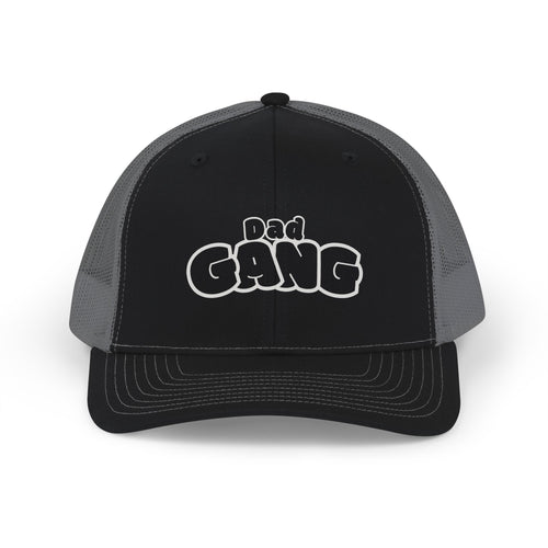 Dad Gang Snapback Trucker Hat — Embroidered Retro Dad Cap, Father's Day Gift