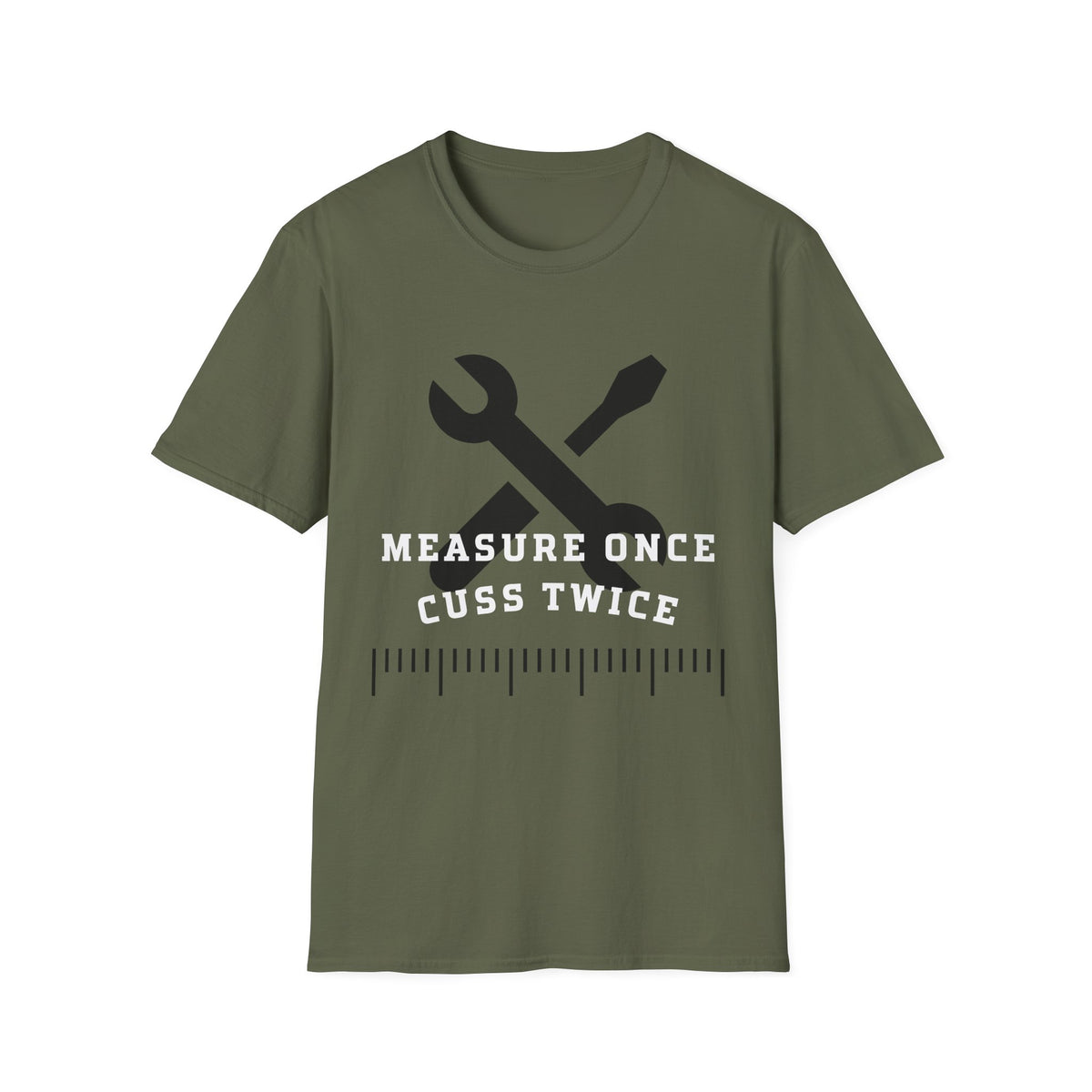 Measure Once Cuss Twice T-Shirt — Funny Carpenter Tool Tee
