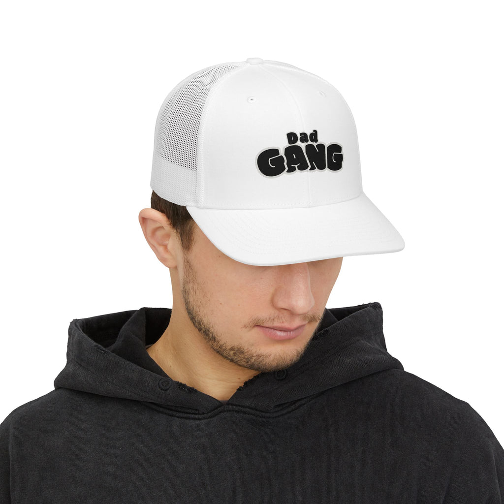 Dad Gang Snapback Trucker Hat — Embroidered Retro Dad Cap, Father's Day Gift