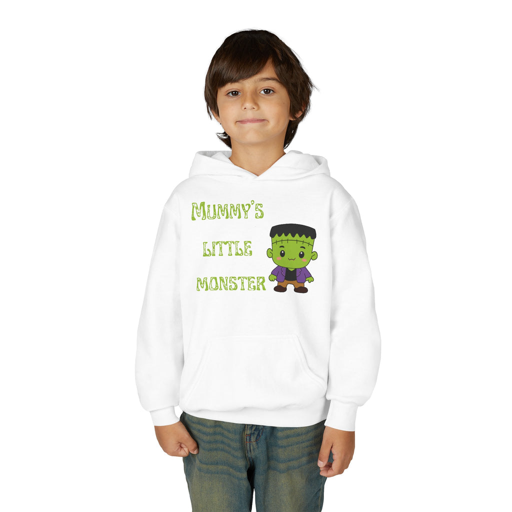 Kids Halloween Hoodie - "Mummy's Little Monster" Cute Frankenstein Sweatshirt