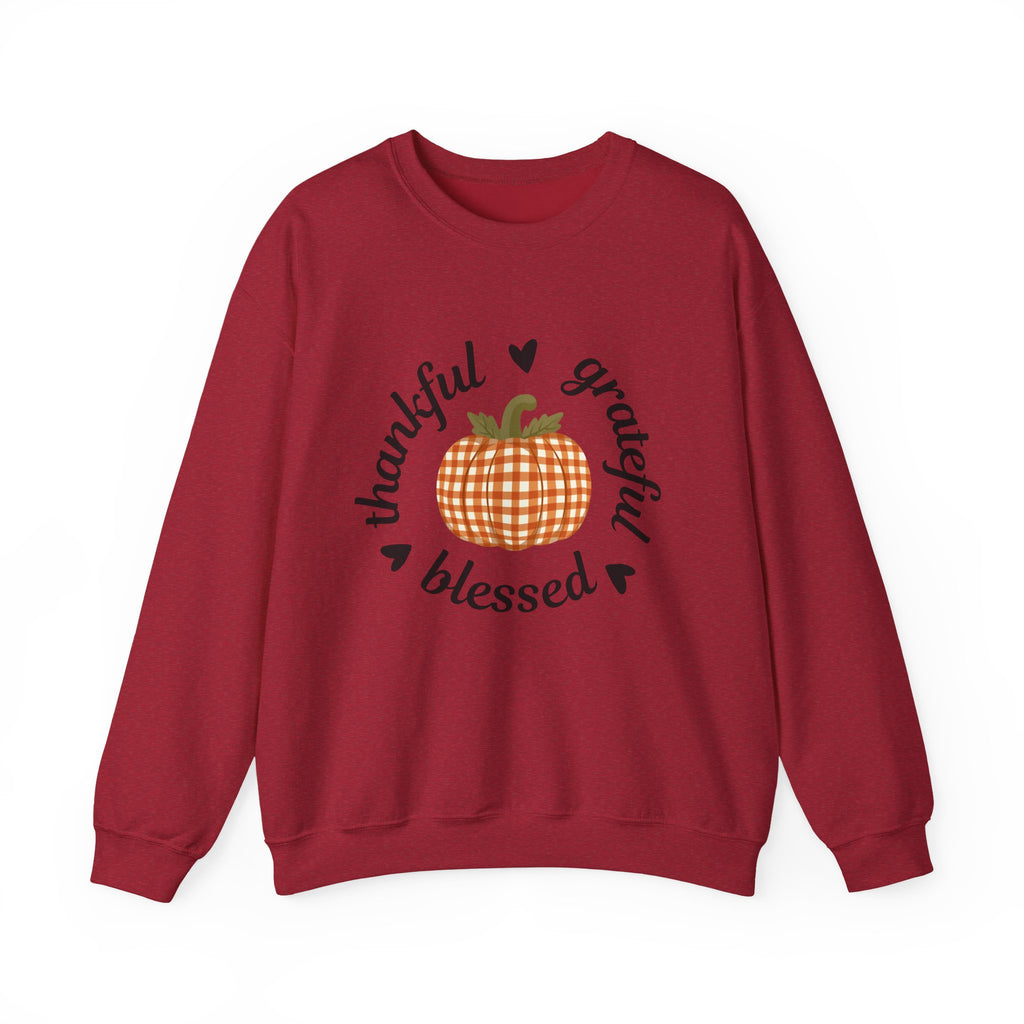 Thankful Grateful Blessed Sweatshirt — Pumpkin Fall Crewneck