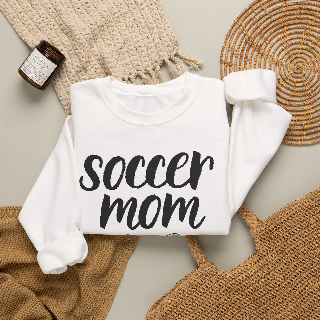 Soccer Mom Crewneck Sweatshirt – Cute Soccer Ball Bow Graphic