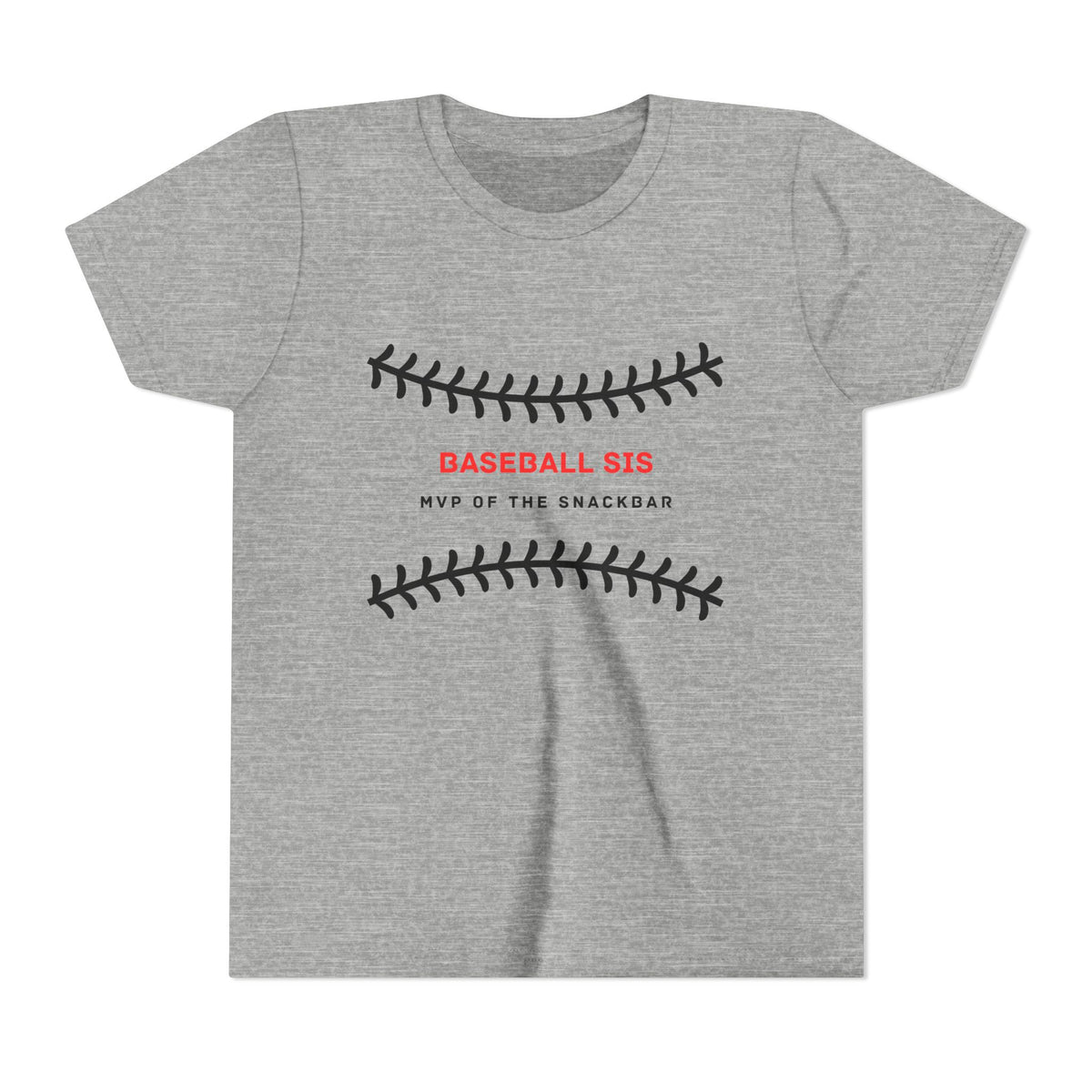 Baseball Sis Youth Tee — 'Baseball Sis: MVP of the Snackbar' Soft Kids’ Sports Shirt