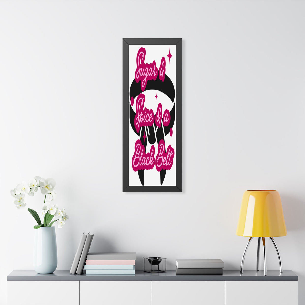 Framed Poster — "Sugar & Spice & a Black Belt" Martial Arts Wall Art