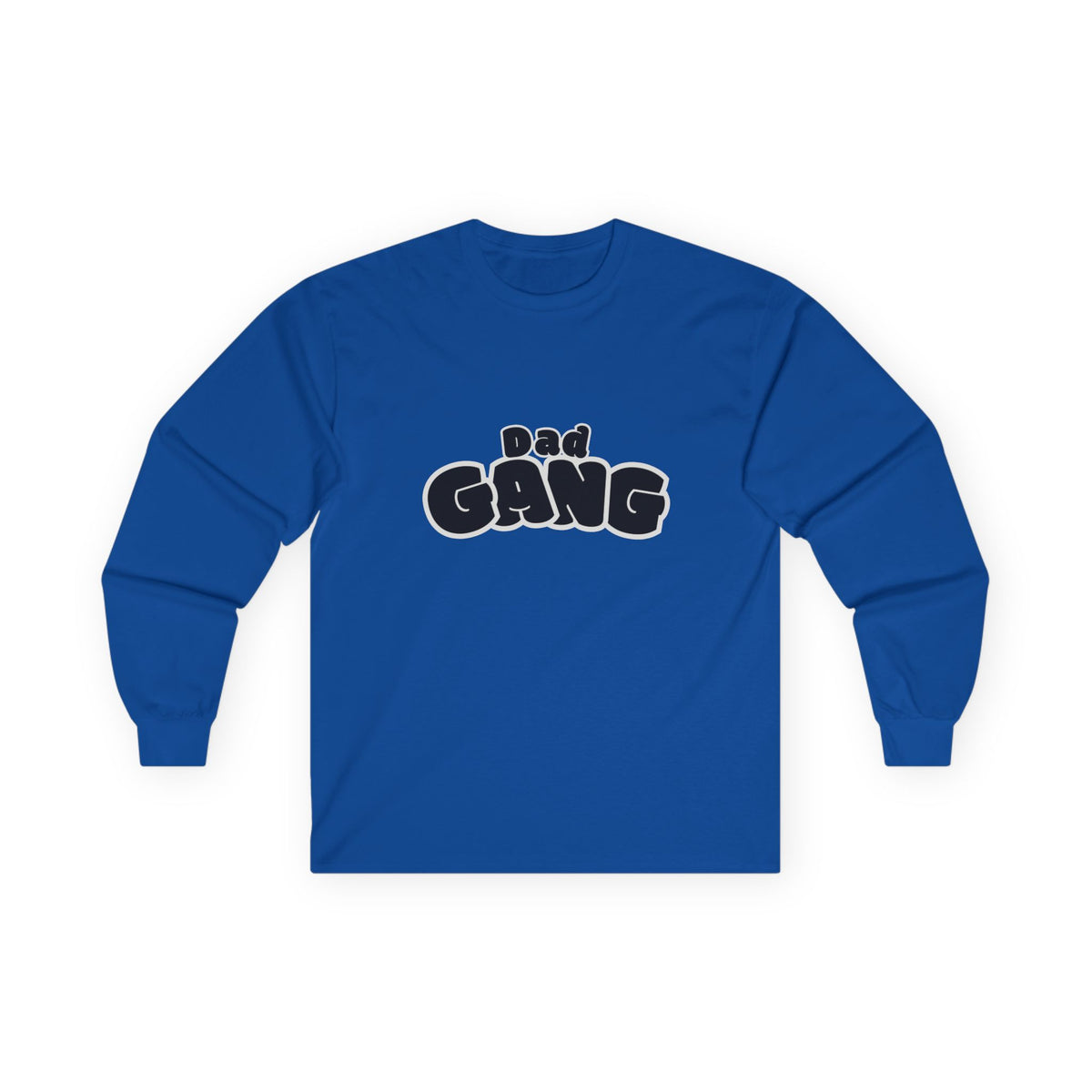 Dad Gang Long Sleeve Tee — Retro Bubble Letter Graphic