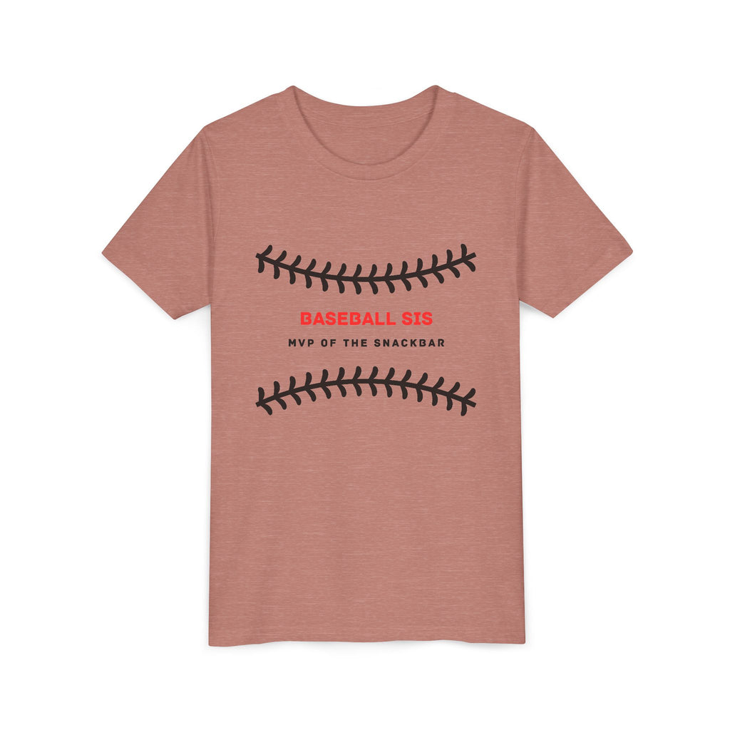 Baseball Sis Youth Tee — 'Baseball Sis: MVP of the Snackbar' Soft Kids’ Sports Shirt