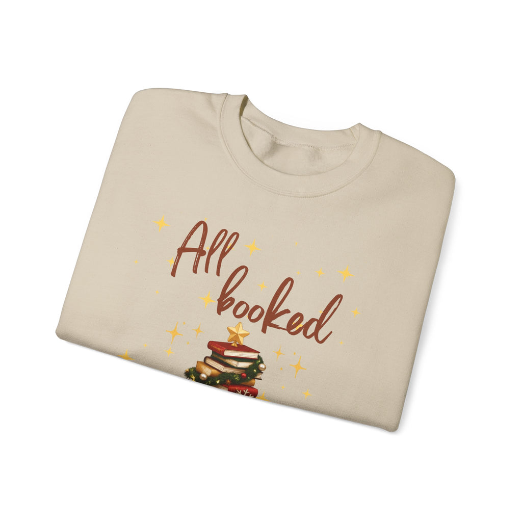 All Booked for Christmas Sweatshirt — Cozy Holiday Booklover Crewneck