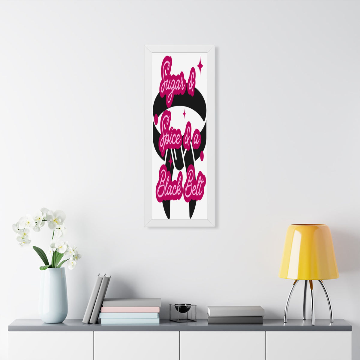 Framed Poster — "Sugar & Spice & a Black Belt" Martial Arts Wall Art