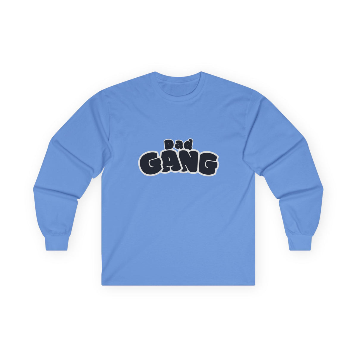 Dad Gang Long Sleeve Tee — Retro Bubble Letter Graphic