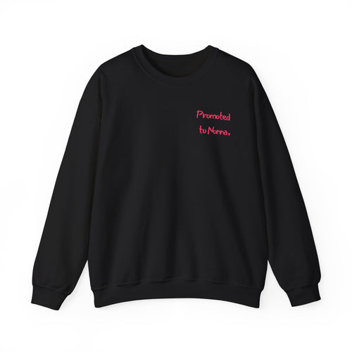 Crewneck Sweatshirt — Minimal "Promoted to Mom" Embroidered Design