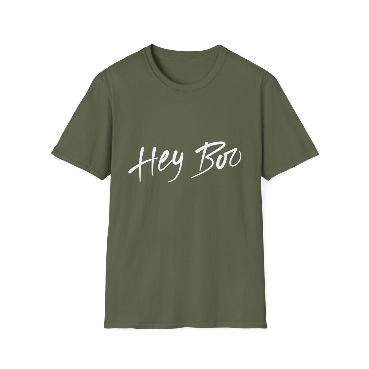 Hey Boo T-Shirt — Casual Script Graphic Tee for Couples & Friends