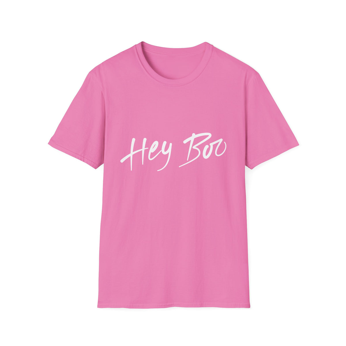 Hey Boo T-Shirt — Casual Script Graphic Tee for Couples & Friends