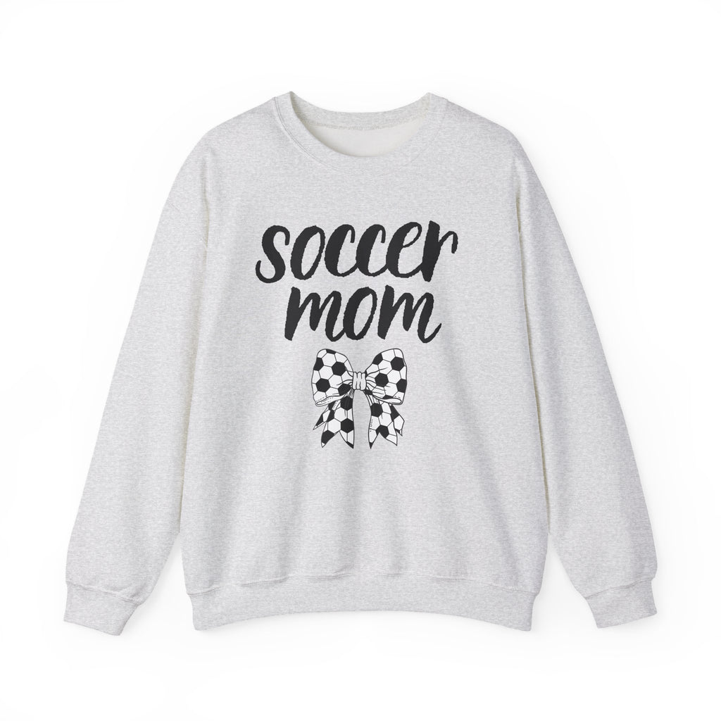 Soccer Mom Crewneck Sweatshirt – Cute Soccer Ball Bow Graphic