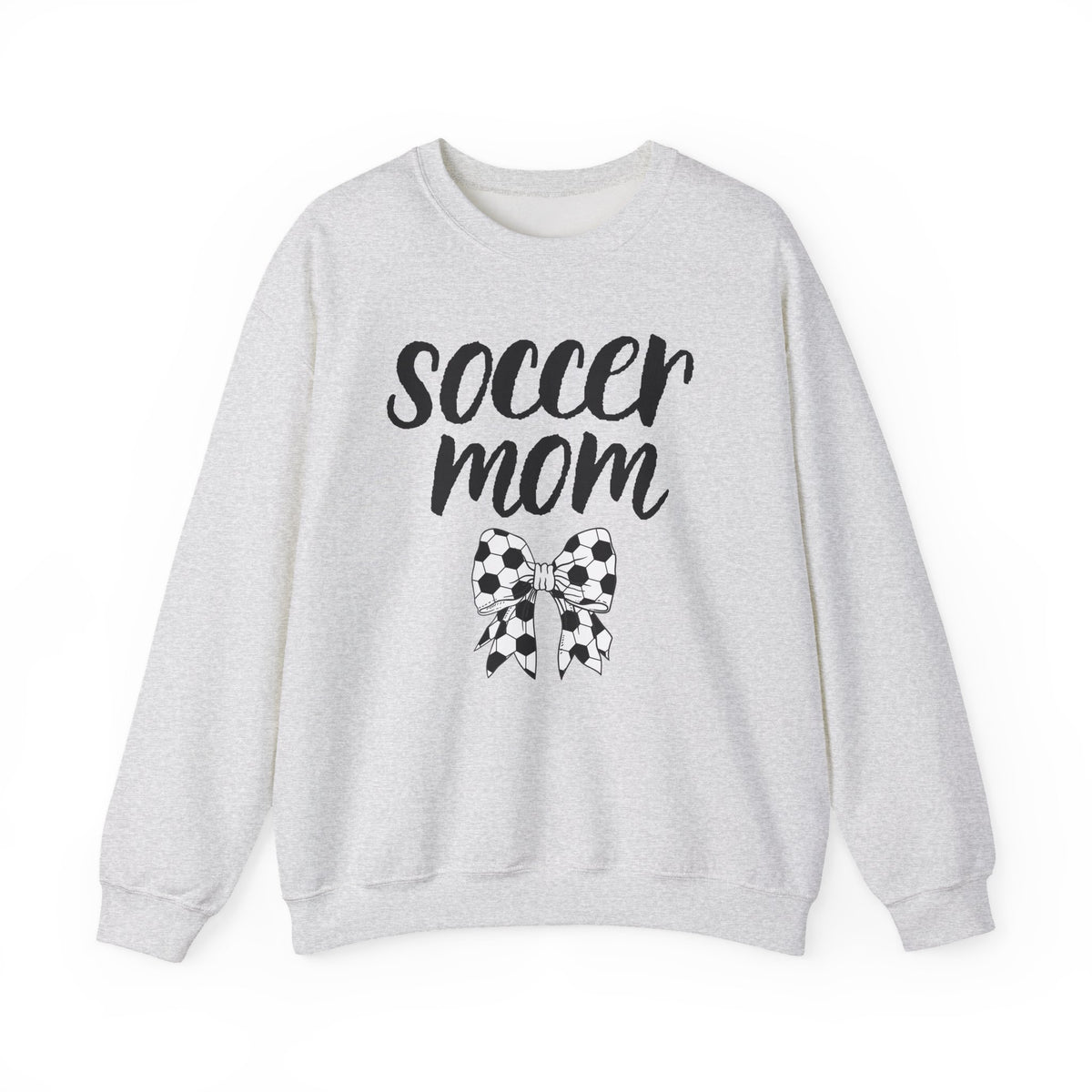 Soccer Mom Crewneck Sweatshirt – Cute Soccer Ball Bow Graphic