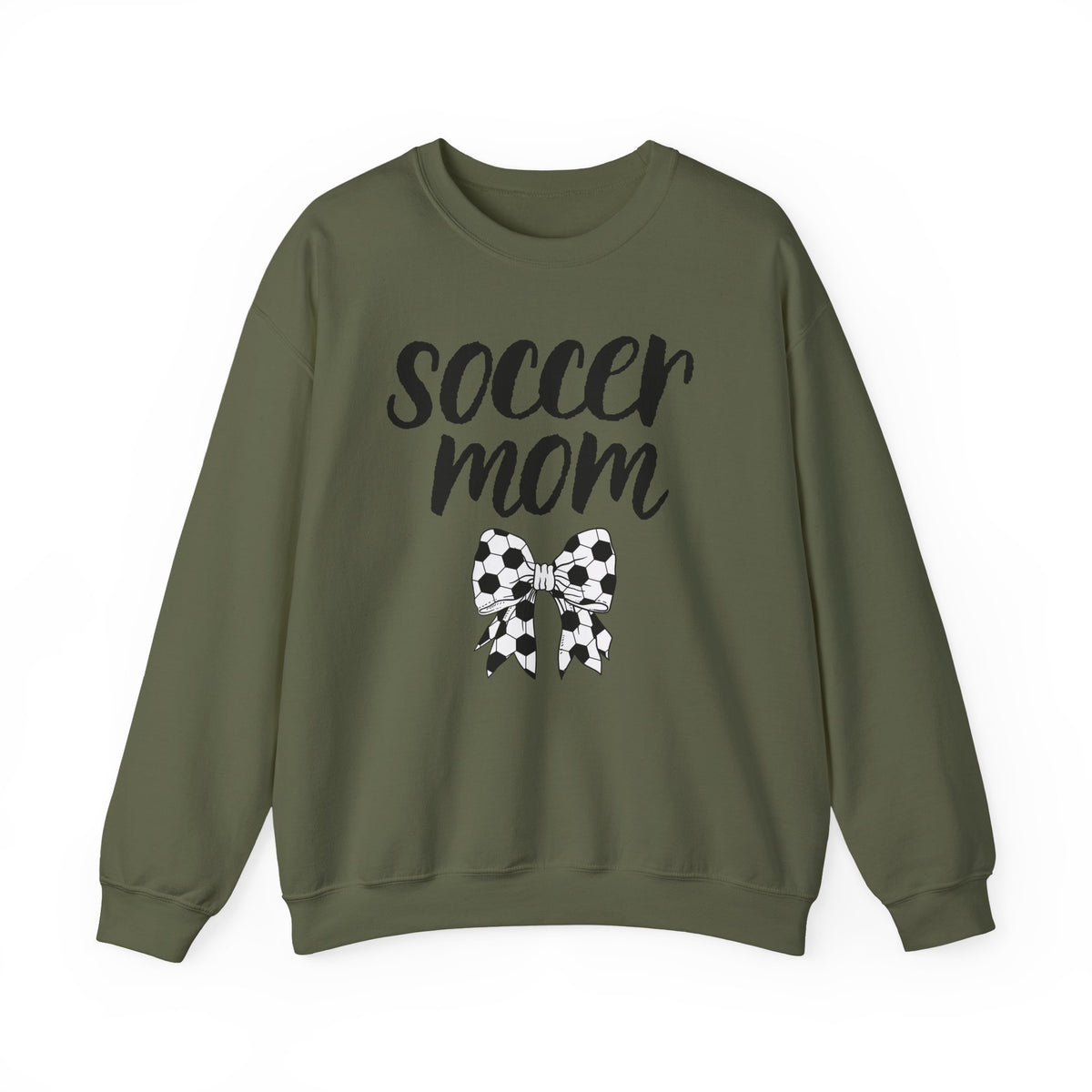 Soccer Mom Crewneck Sweatshirt – Cute Soccer Ball Bow Graphic