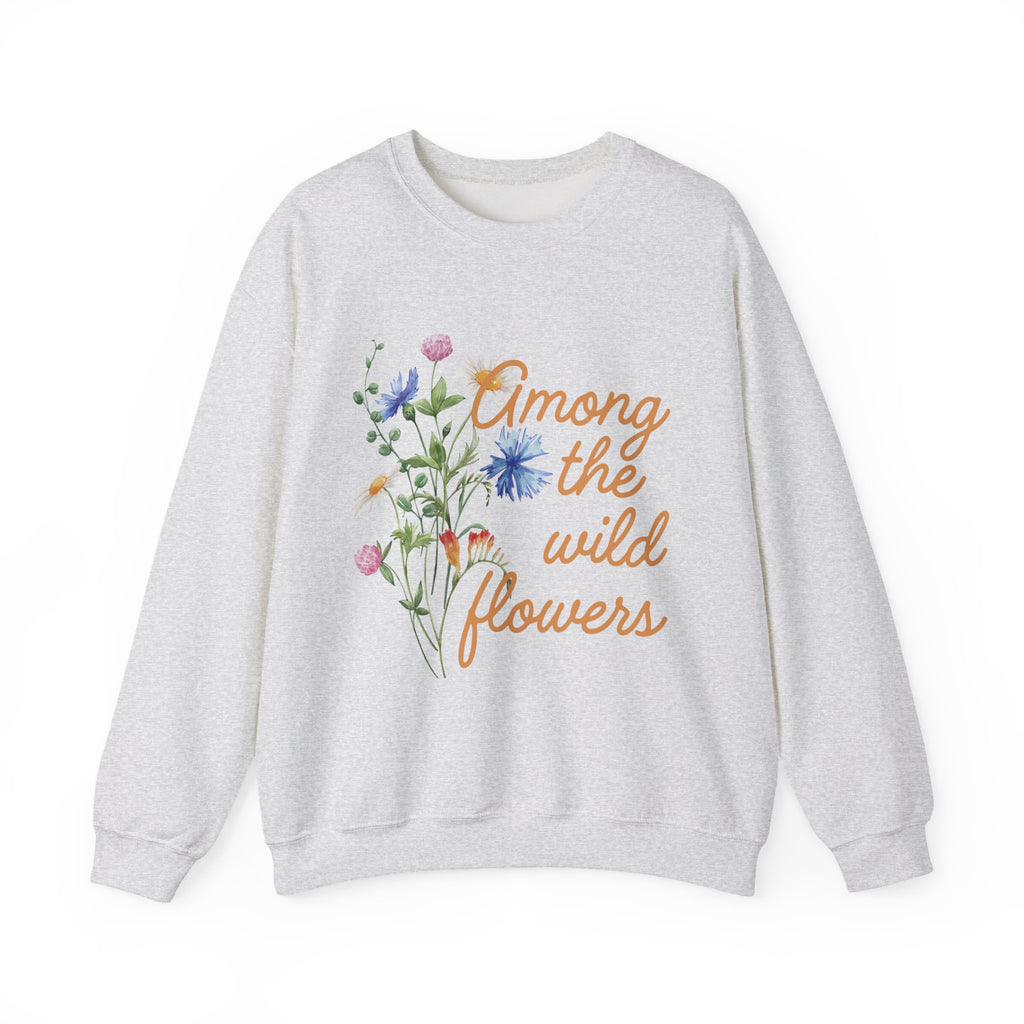 Wildflower Crewneck Sweatshirt — "Among the Wild Flowers" Floral Pullover