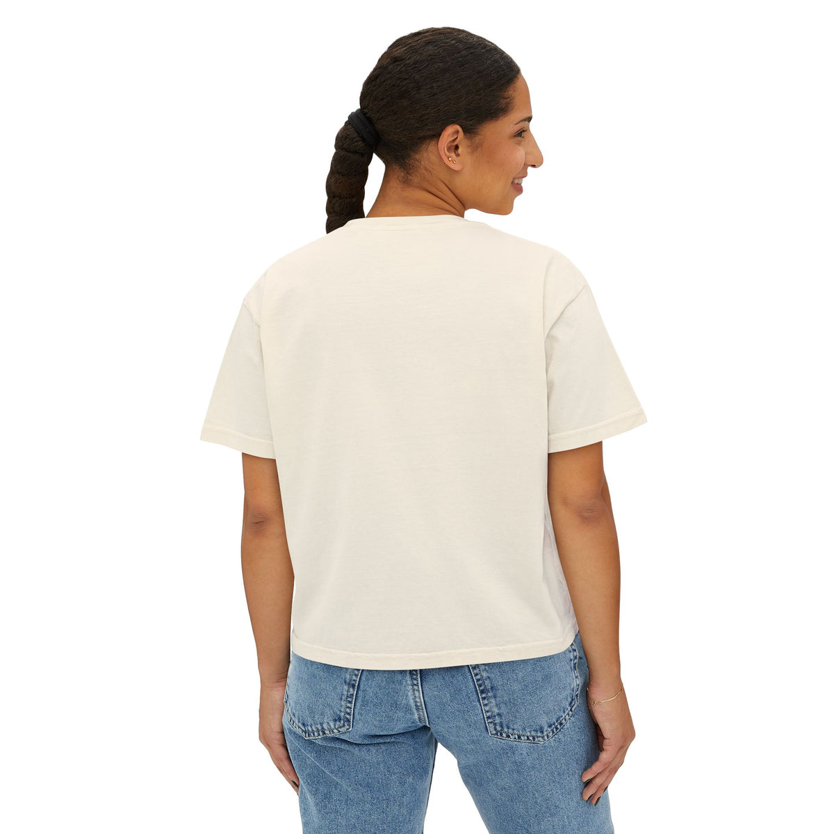 Mama Boxy Tee — Casual Women's Cropped Mom Shirt (Mint Script)