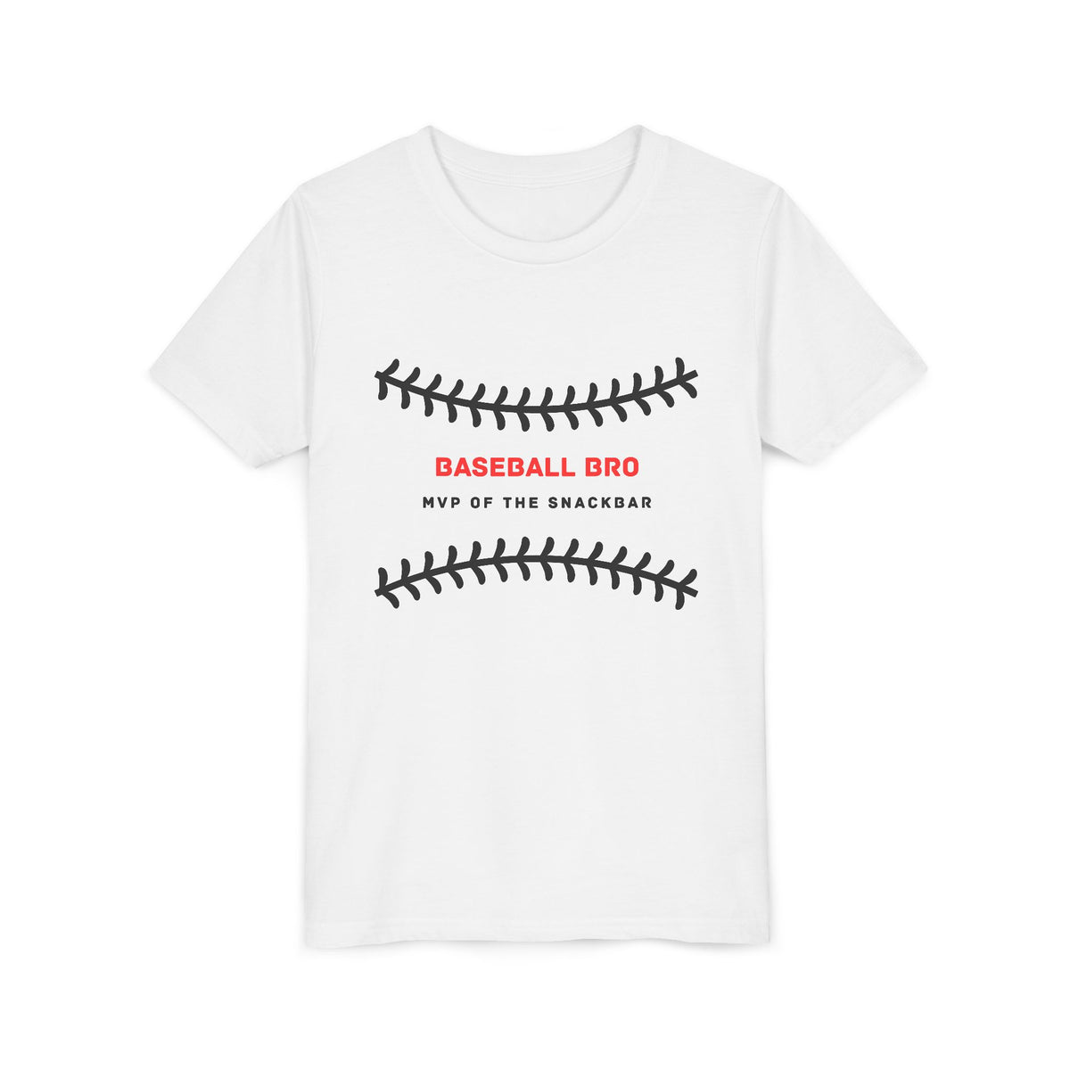 Baseball Bro Youth Tee – "MVP of the Snackbar" Kids Baseball T-Shirt