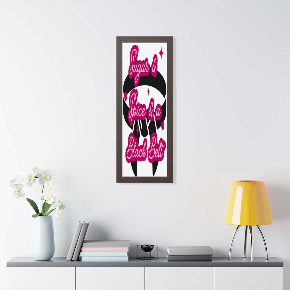 Framed Poster — "Sugar & Spice & a Black Belt" Martial Arts Wall Art