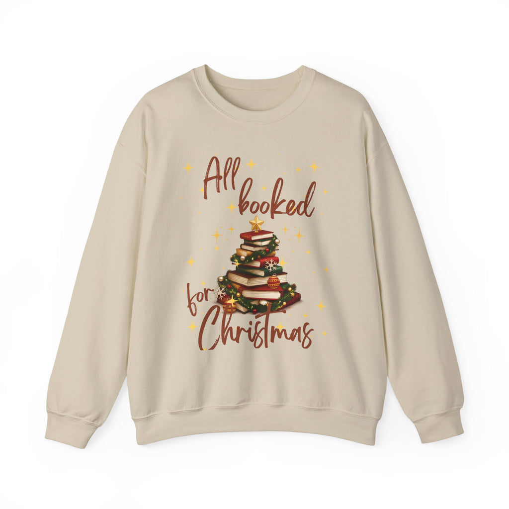 All Booked for Christmas Sweatshirt — Cozy Holiday Booklover Crewneck