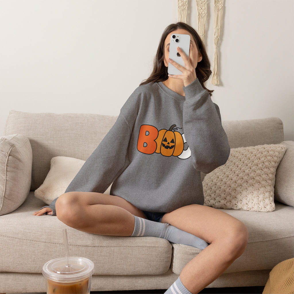 Halloween 'Boo!' Pumpkin Crewneck Sweatshirt
